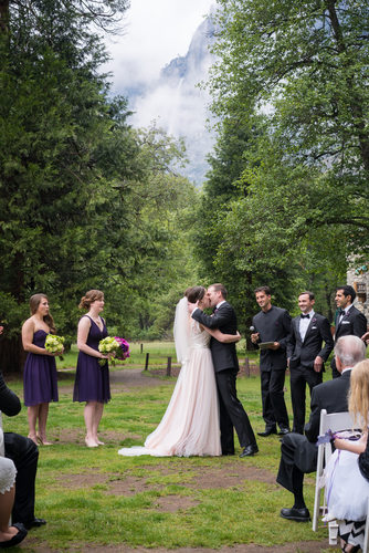The Kiss During Ceremony At Majestic Yosemite Hotel