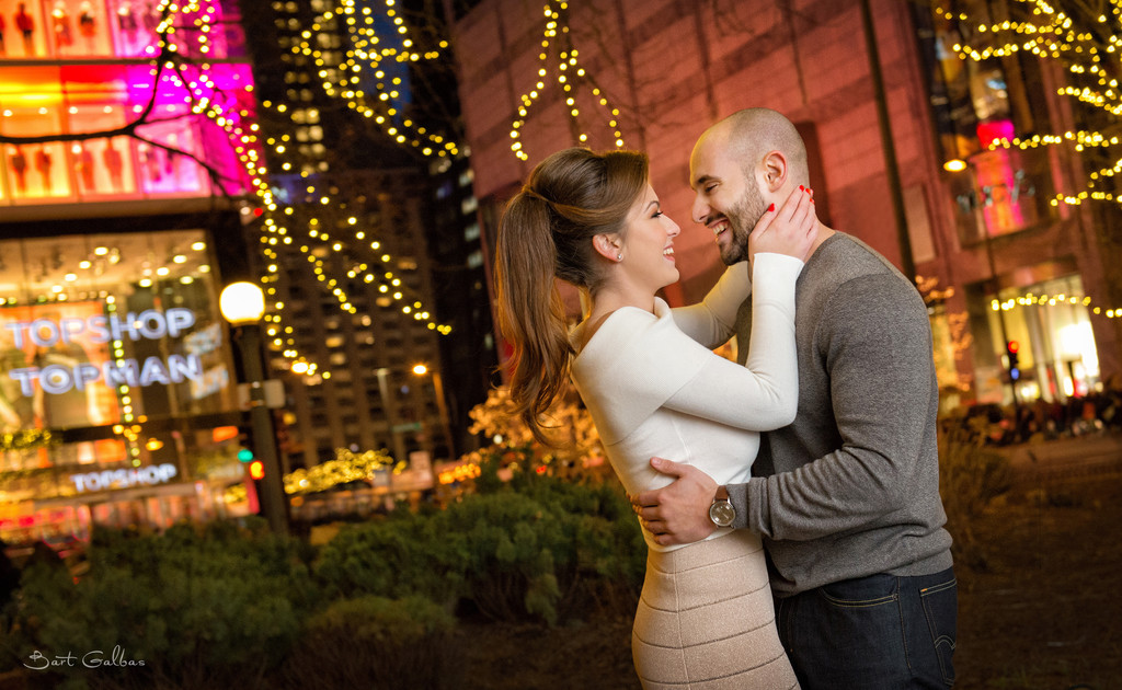 Chicago Water Tower Engagement Portrait Session