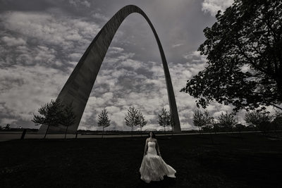 Bride at Gateway Arch