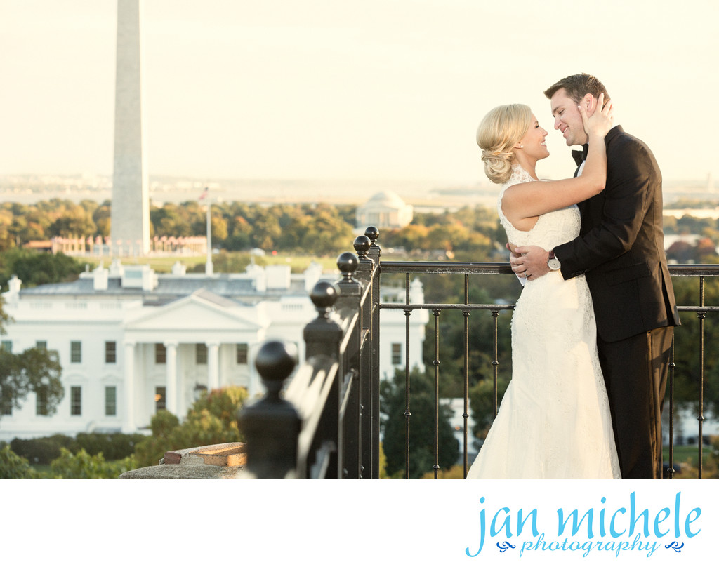 Hay Adams Hotel Wedding Picture overlooking White House