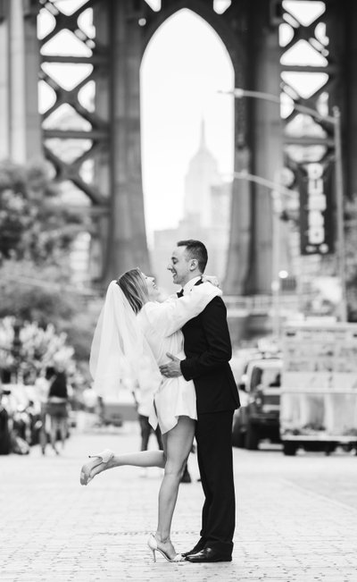 Elopement Photographer NYC: Dumbo Manhattan Bridge View