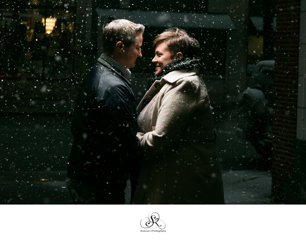 Snowy Engagement: Kenosha Engagement Photography