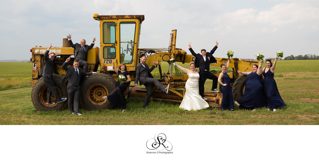 Tractor: Wedding Party Photo