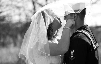 Military Wedding: Bride and Groom