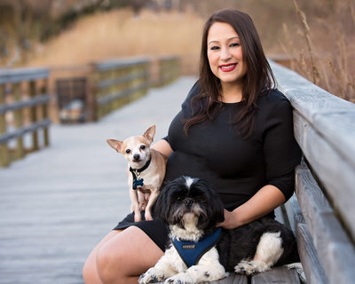 Pregnant Mom with Dogs