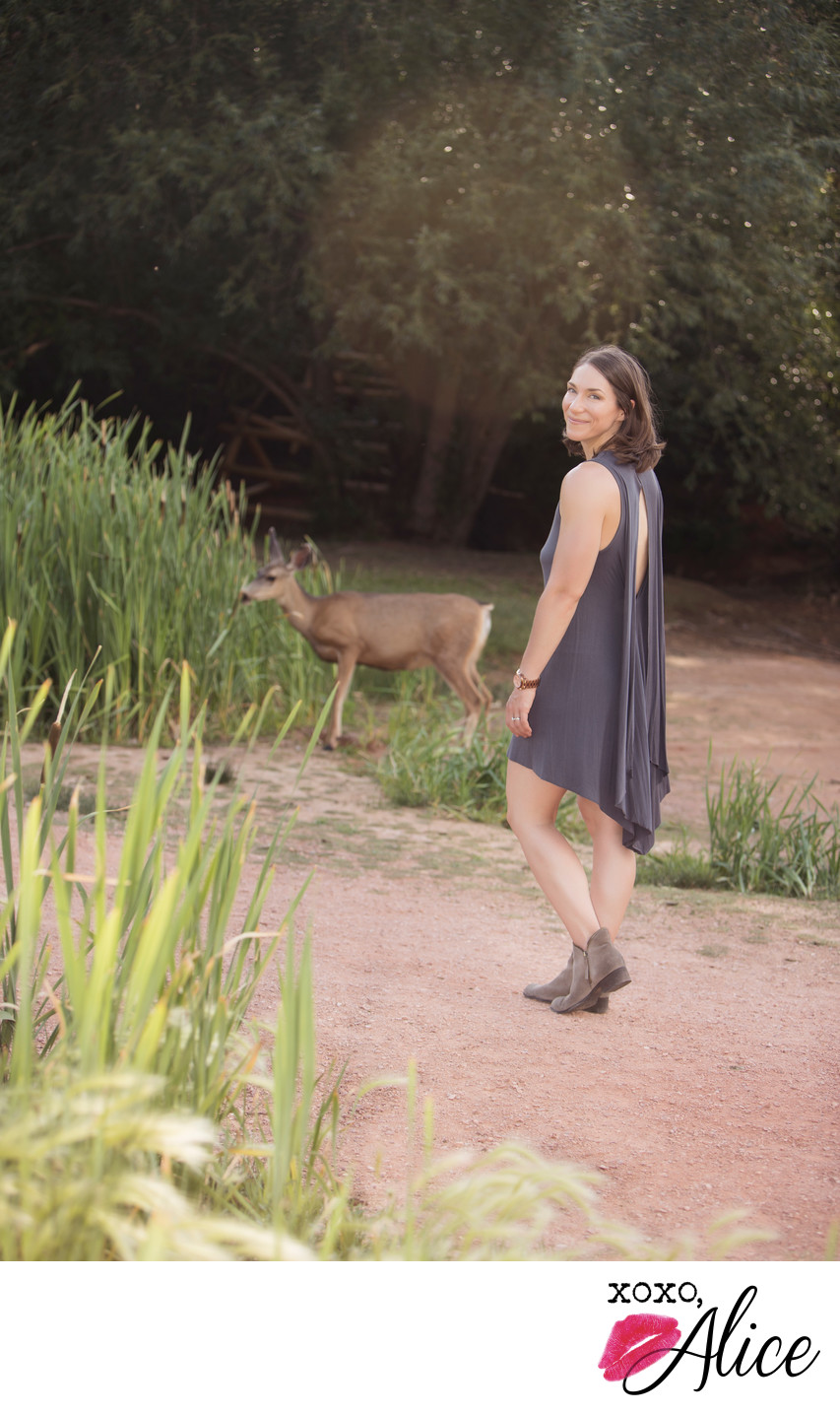 when a deer crashes your portrait session in colorado