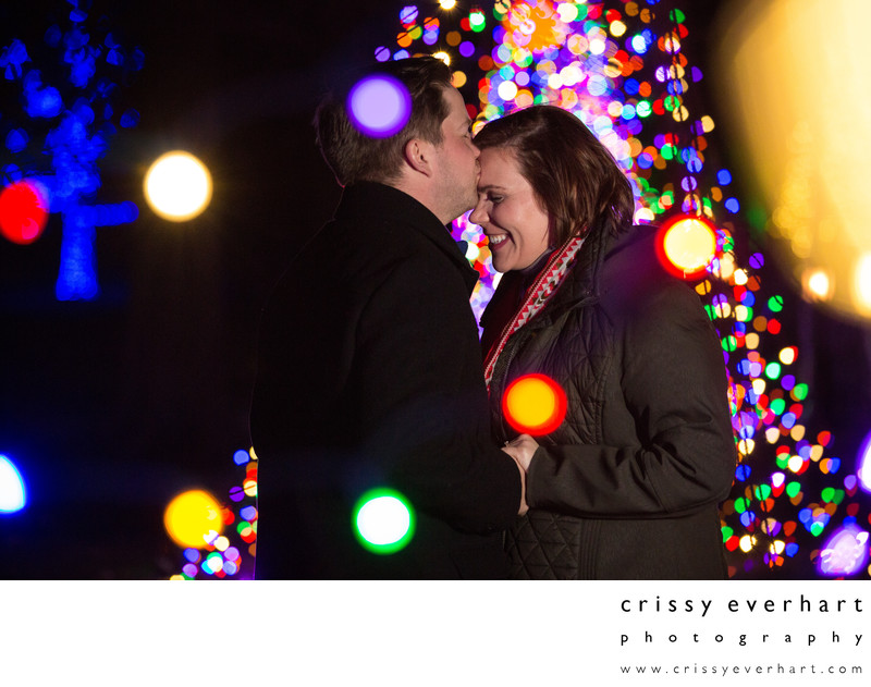 Proposal Portrait Session During Christmas at Longwood