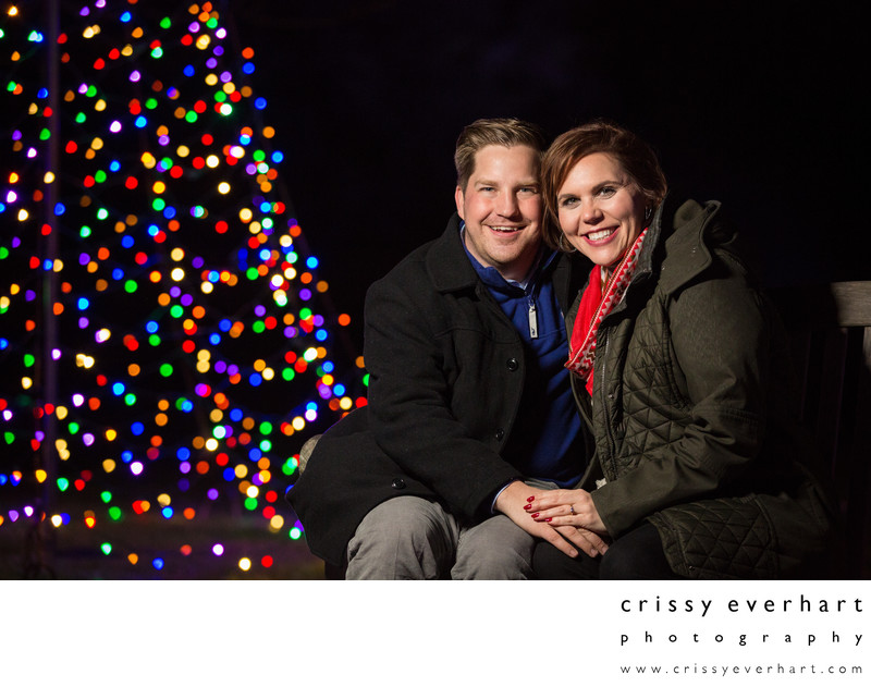 Holiday Lights Engagement and Proposal Photos