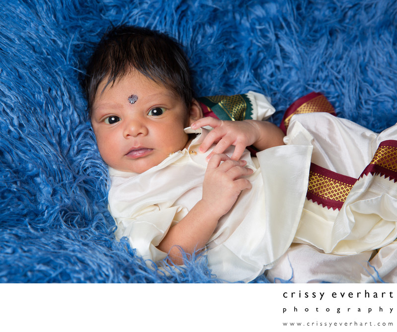 Indian Newborn Baby Boy In-Home Portrait Session