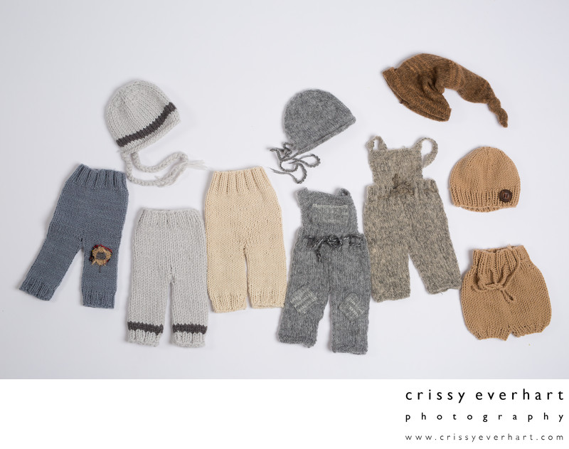 A Few of the Newborn Baby Boy Outfits at the Studio
