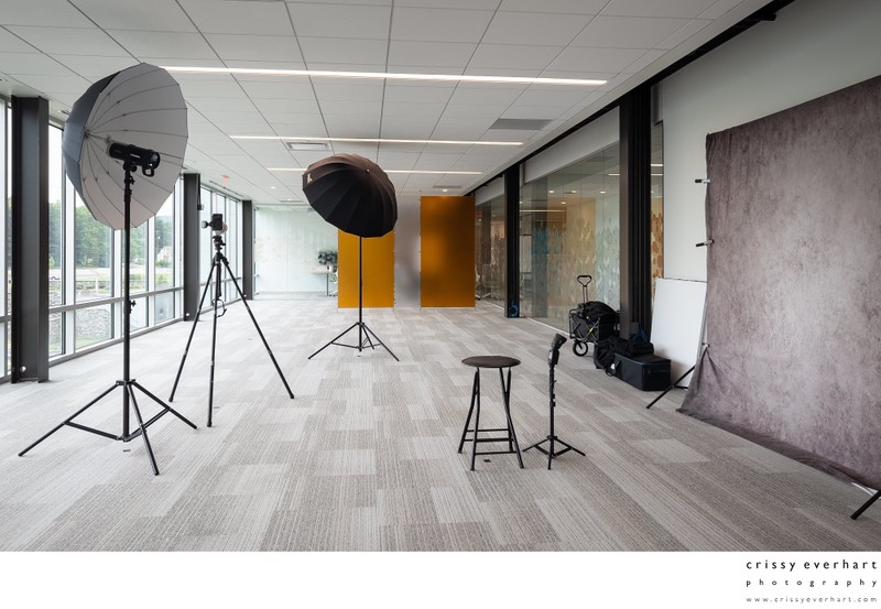 Headshot Set-up in Office Building