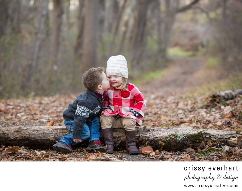 Twin Portraits at Fall Mini Sessions in Newtown Square