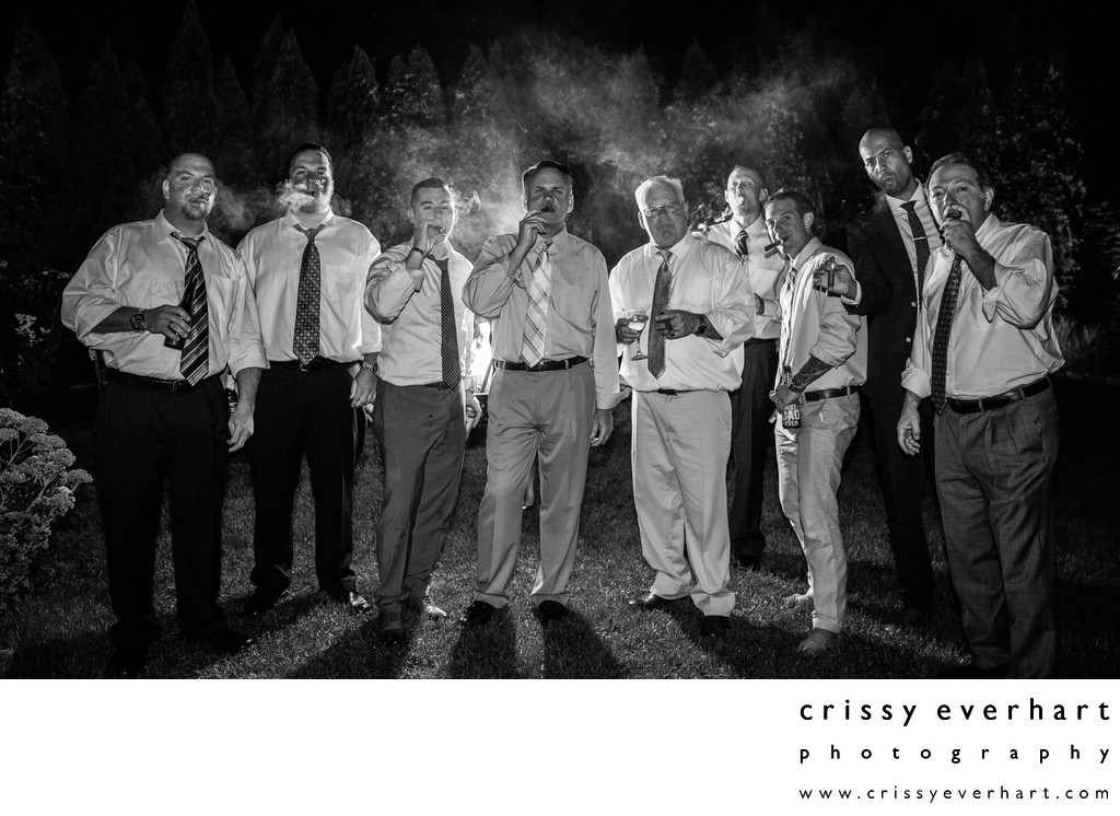 Gables Chadds Ford Wedding - Cigar Break with the Guys