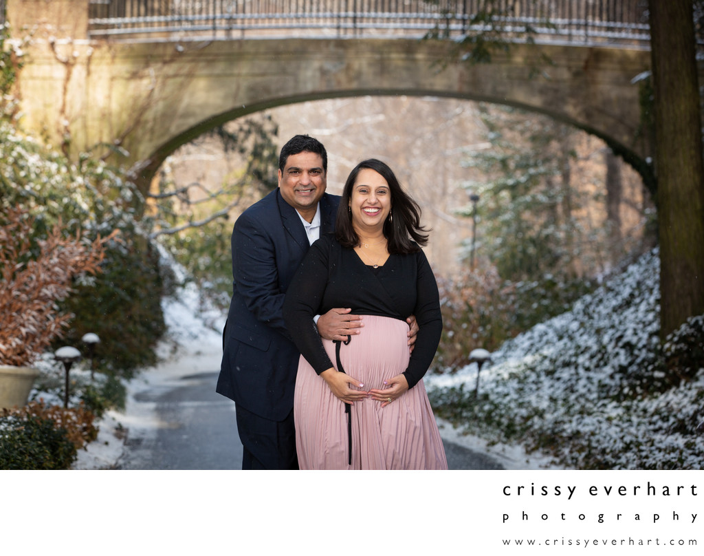 Longwood Gardens Maternity Session Session in Snow
