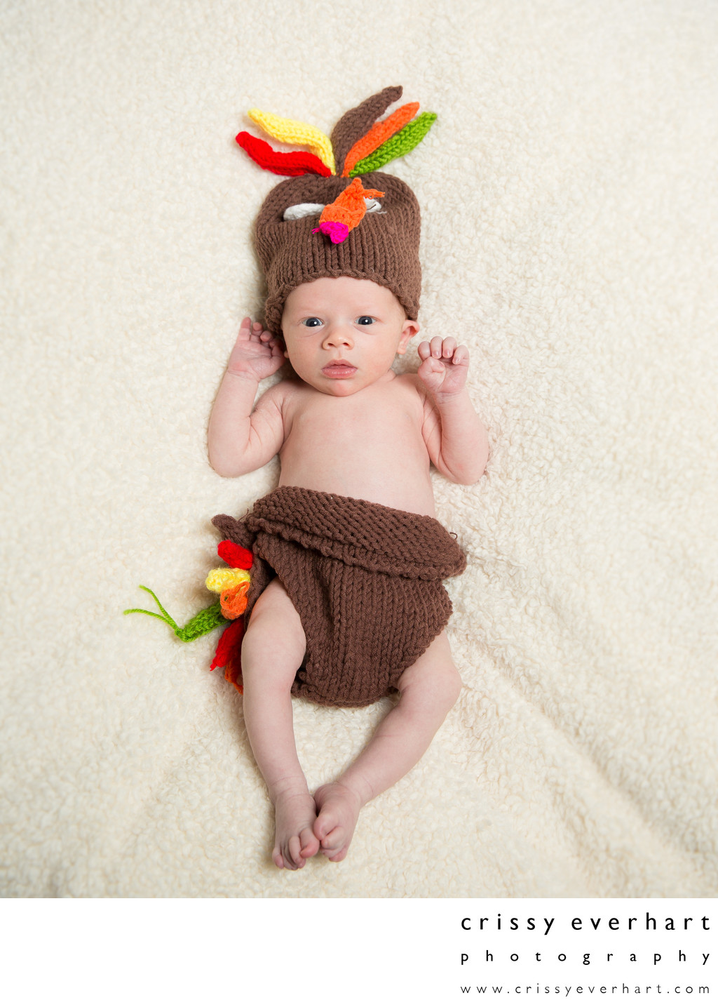 Thanksgiving Newborn Photos - Turkey Baby Knit Costume
