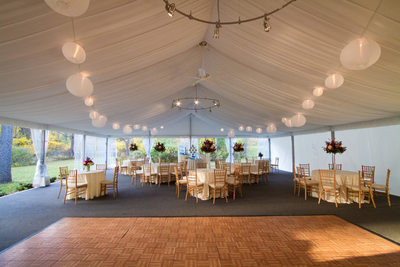 Historic Waynesborough Tent Wedding Buffet Style Setup