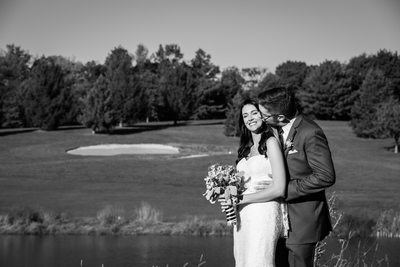 Spring Hollow Golf Club Black and White Wedding Photo