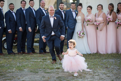 Runaway Flower Girl is Chased by Dad in Wedding Party