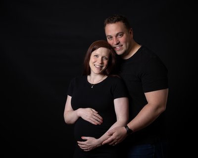 Maternity Portraits on Black Background