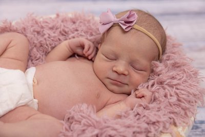 Newborn Baby Girl in Pink