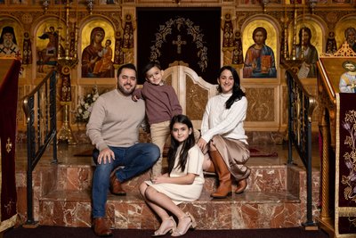 Family Photos in Greek Orthodox Church