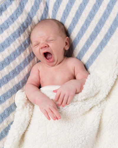 Yawning Newborn - Infant Boy