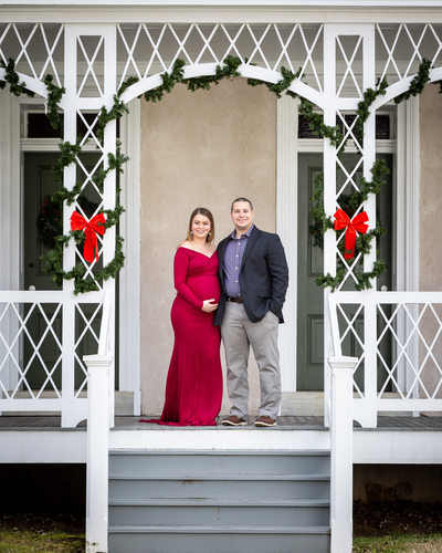 Holiday Maternity Photos in Historic Chester County