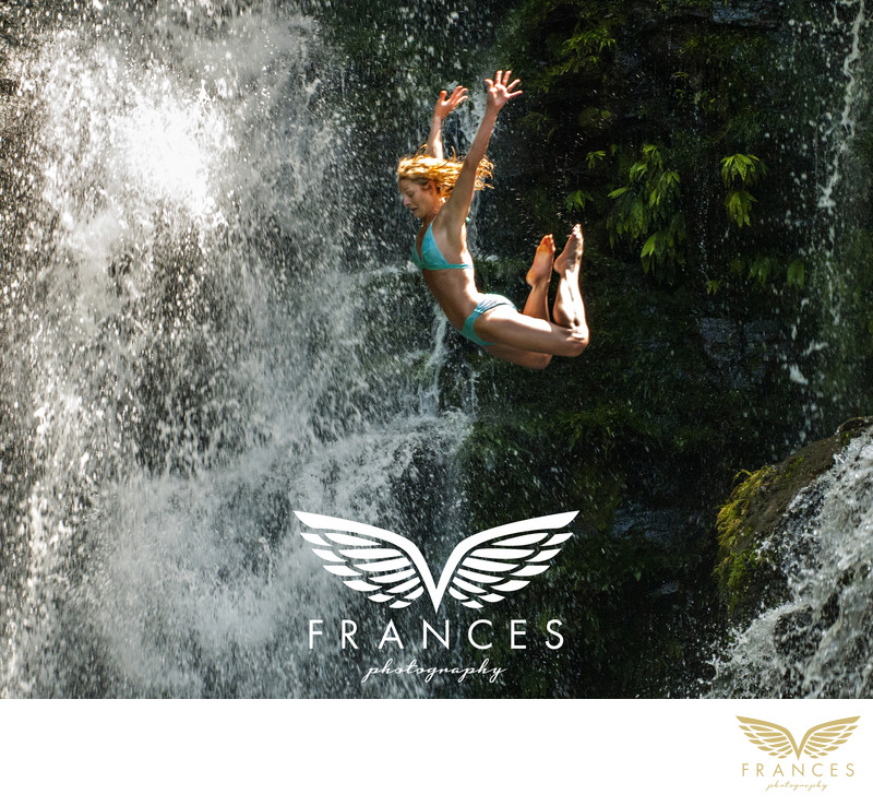 Costa Rica waterfall jump Frances Marron