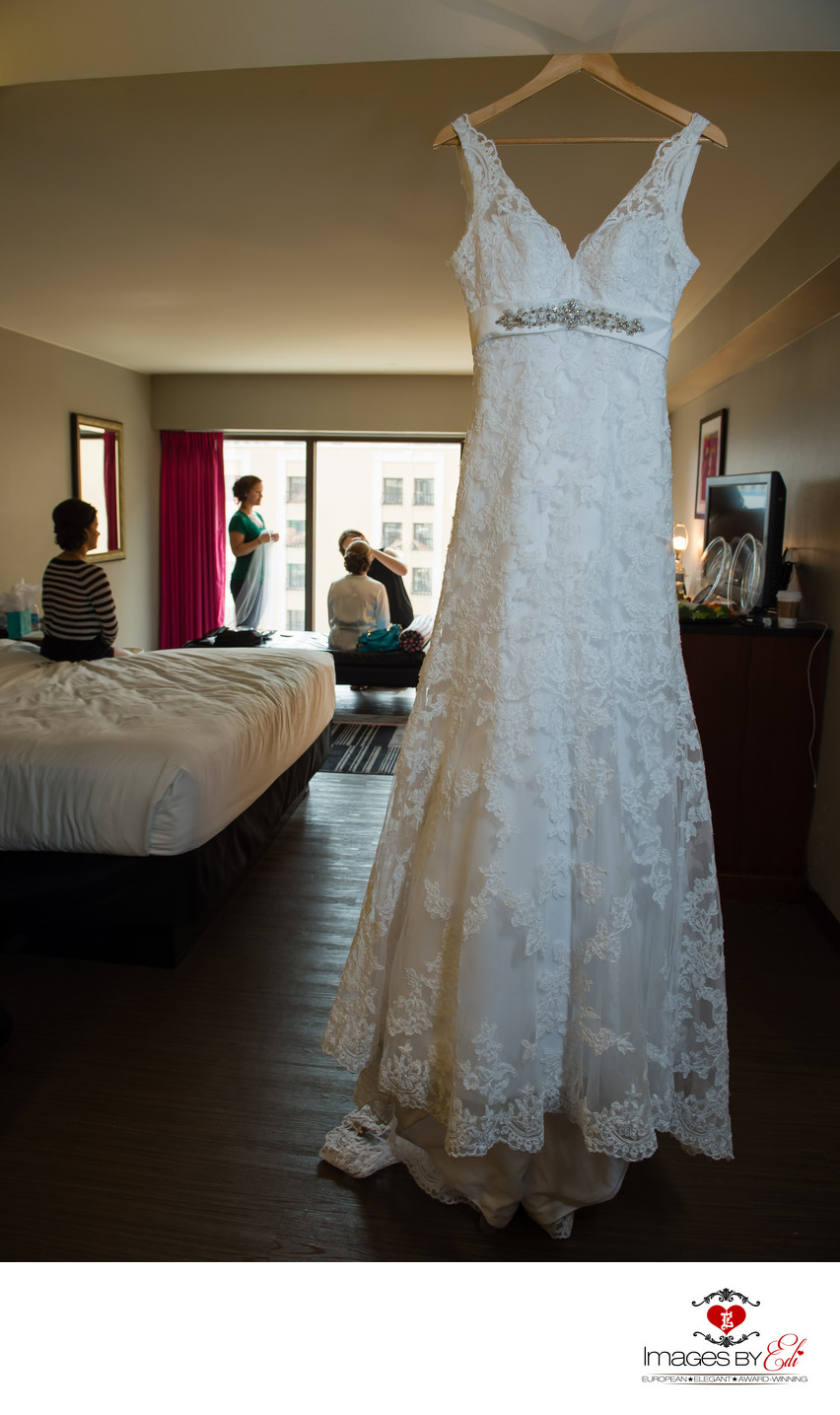 Bride gets ready at Flamingo hotel before Cili Bali Hai wedding