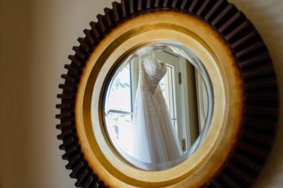 JW Marriott Las Vegas wedding Photo of the wedding dress reflection
