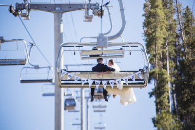 Just Married on Beaver Creek Ski Lift