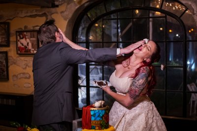 Cake Smoosh at Dunafon Castle Fantasy Wedding