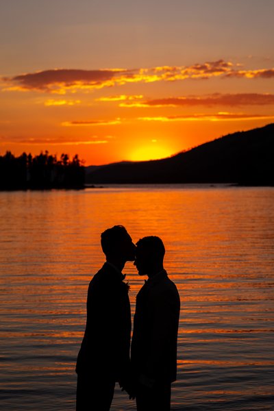 Arapaho Valley Ranch Romantic Sunset Gay Wedding