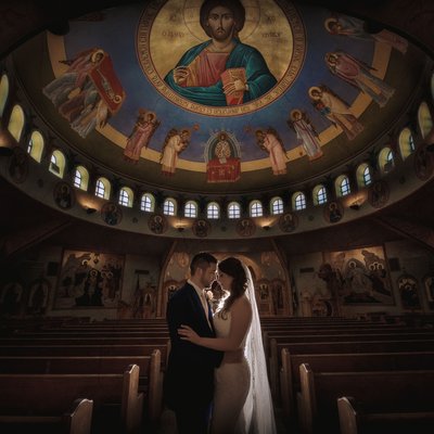 Bride and Groom-Holy Trinity Greek Orthodox Church Wedding