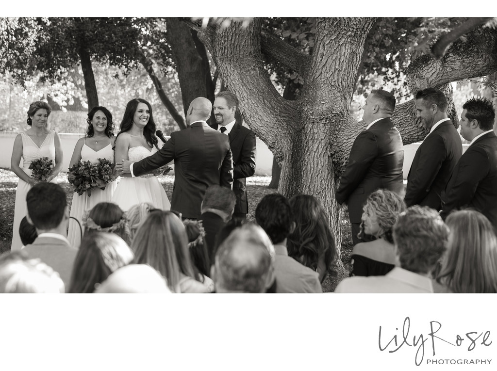 Black and White Ceremony Moment from the Maples
