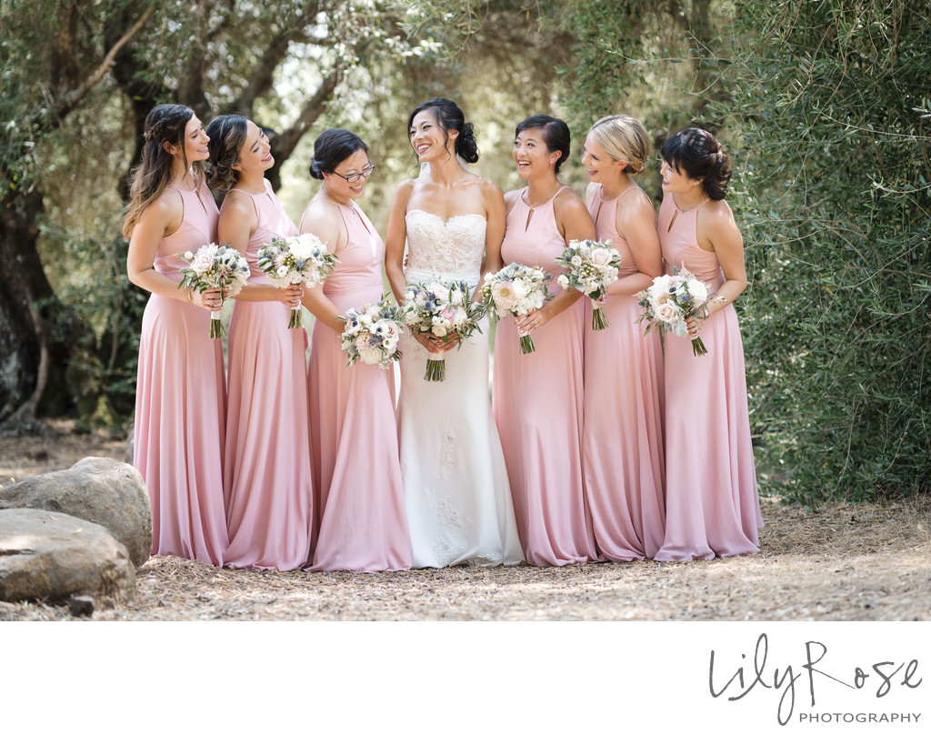 Stunning Bridal Party in Kenwood Kunde Winery