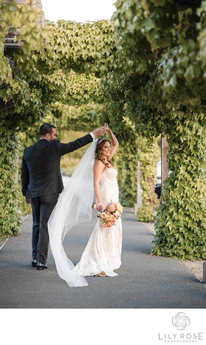 Bride and Groom The Estate at Yountville Wedding 
