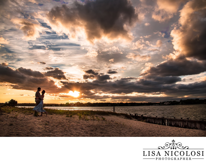 East End Engagement Sunset Photo