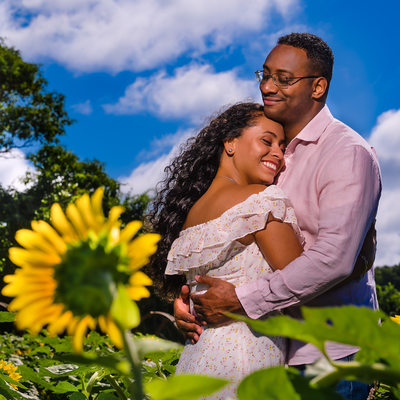 North Fork Engagement Session - Sunflower Field