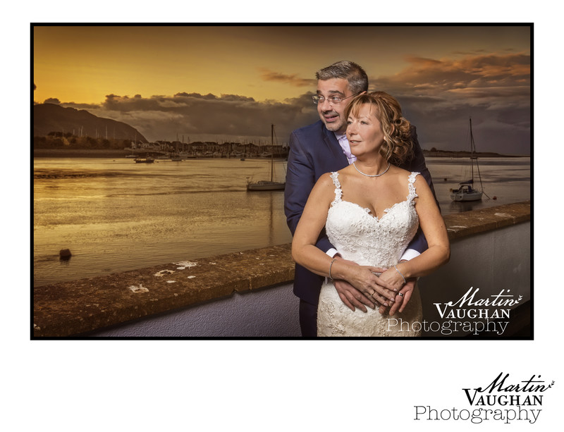 North Wales wedding photographer Martin Vaughan sunset Quay Hotel and Spa