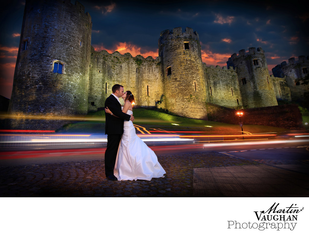 Conwy Castle photography light trails North Wales