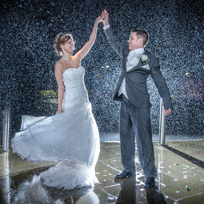 Best wedding photos in the rain Deganwy North Wales