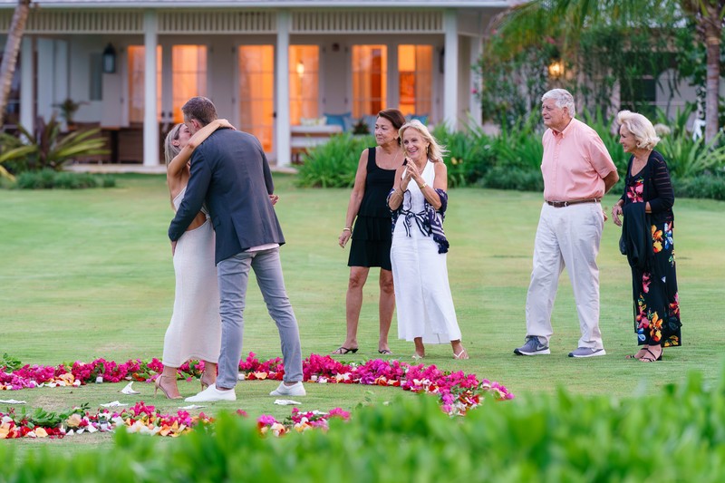 Standing kiss after proposal at Half Moon Jamaica Standing kiss after proposal at Half Moon Jamaica