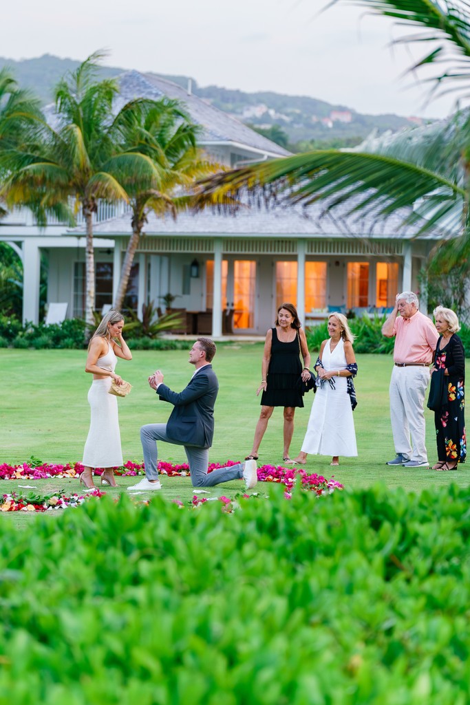Andrew proposing one knee Half Moon Jamaica Andrew proposing one knee Half Moon Jamaica