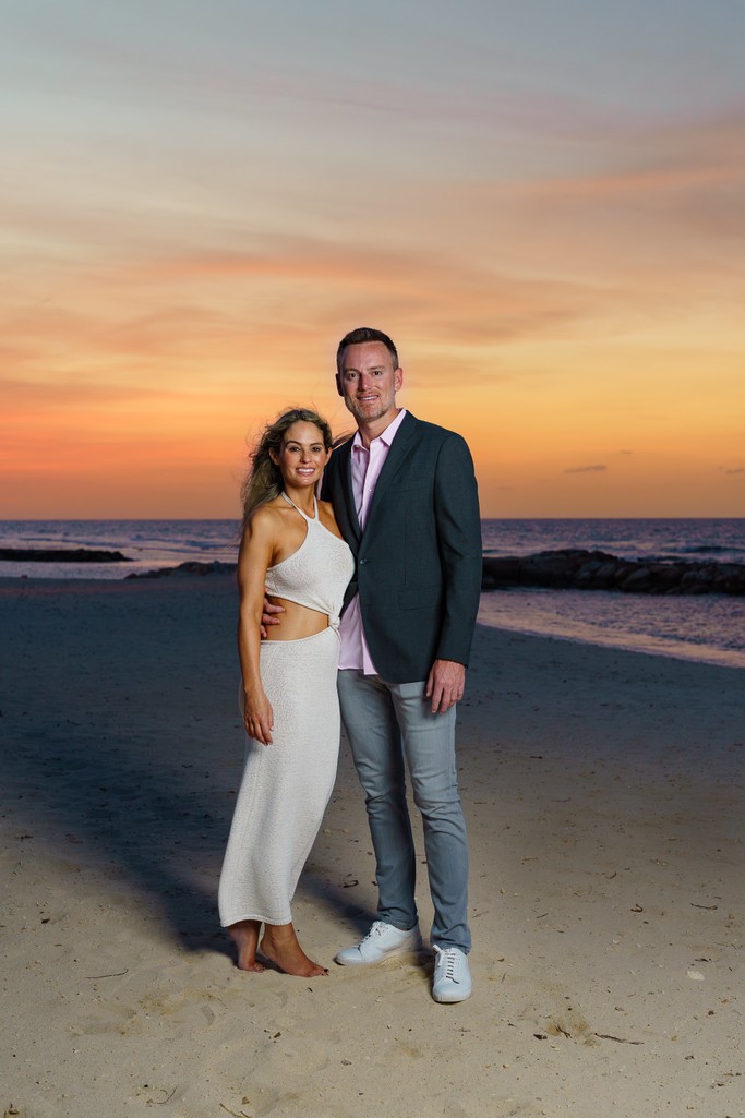 Heather Andrew sunset portrait Half Moon beach Jamaica Heather Andrew sunset portrait Half Moon beach Jamaica