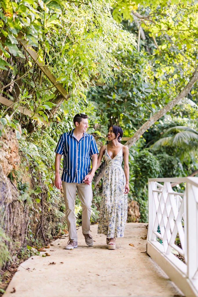 Crystal Barrett walking Round Hill garden path Jamaica Crystal Barrett walking Round Hill garden path Jamaica