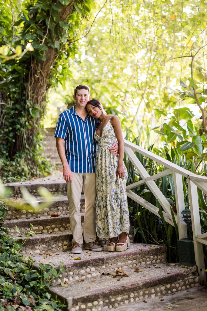Crystal leaning Barrett Round Hill garden steps Jamaica Crystal leaning Barrett Round Hill garden steps Jamaica