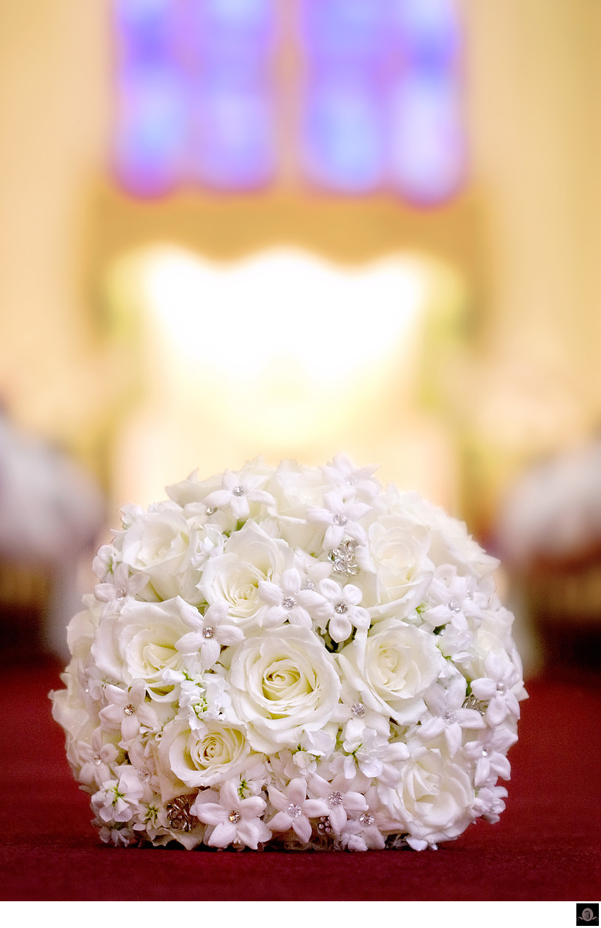 Bridal Bouquet of White Roses and Stephanotis