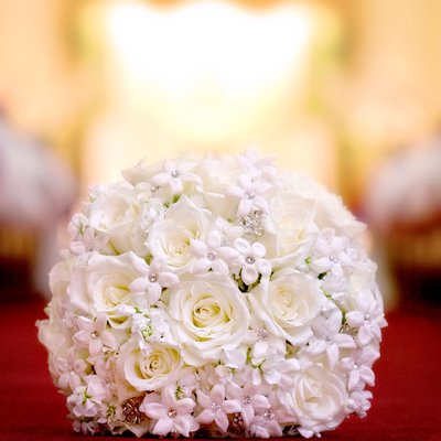 Bridal Bouquet of White Roses and Stephanotis