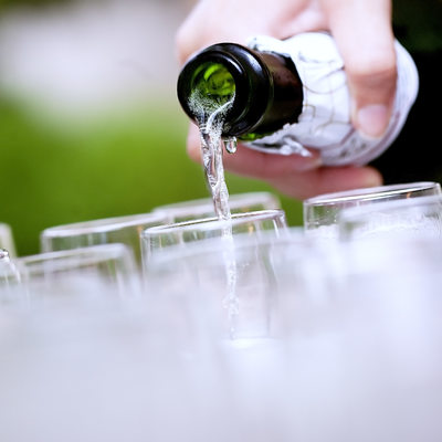 Pouring Cheers: Wedding Reception Moment